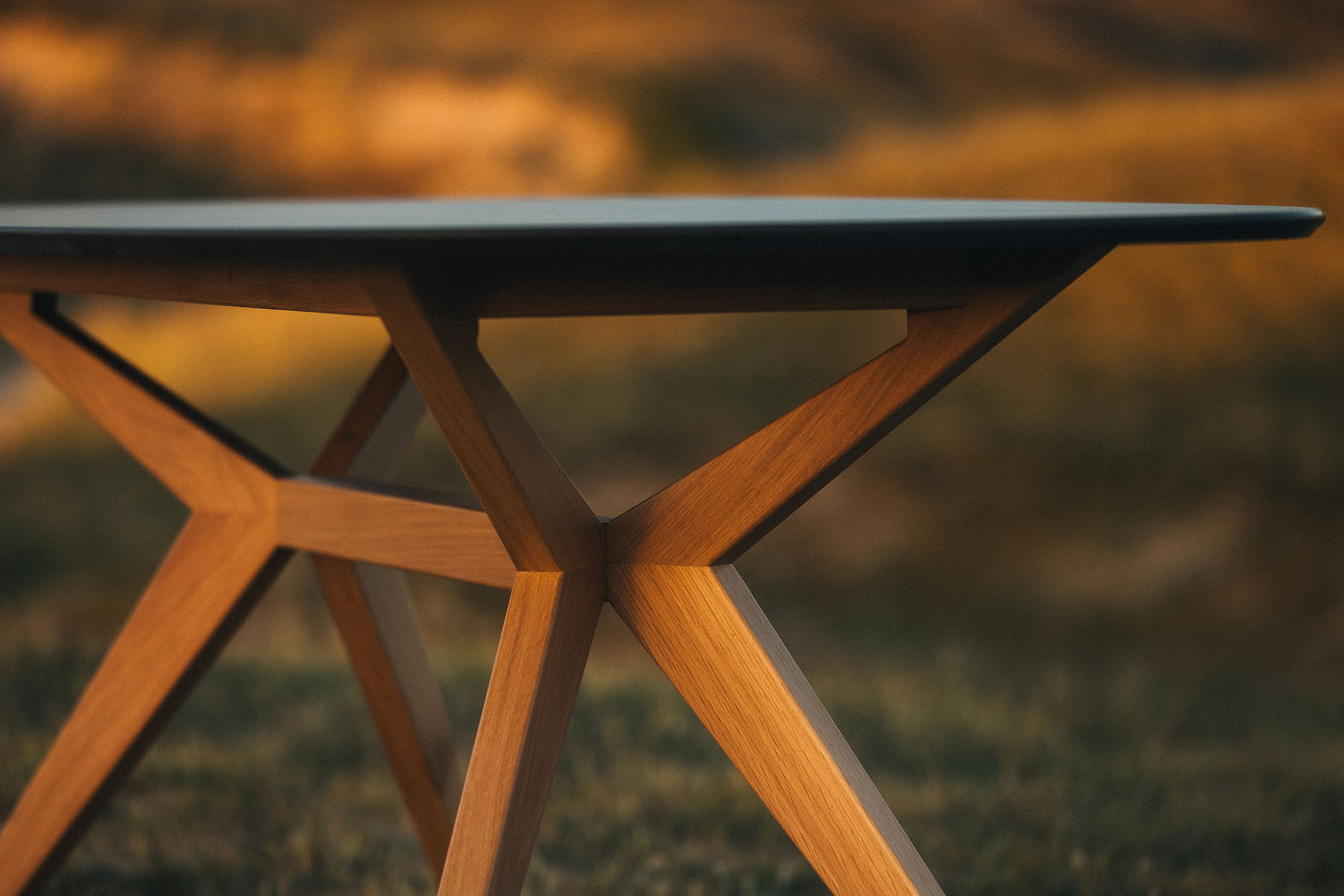 Table à manger plateau céramique pied bois