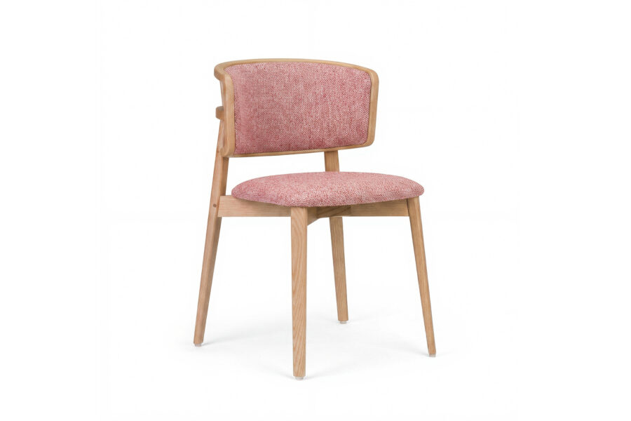 Chaise bois et tissu chiné