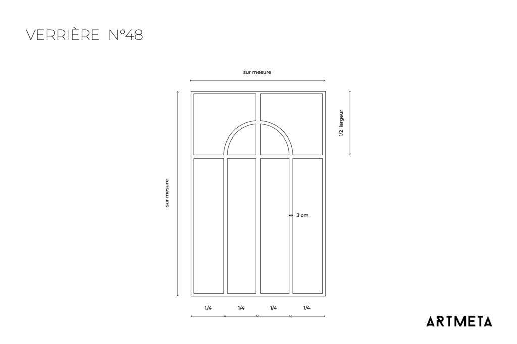 Verrière acier sur mesure N°48
