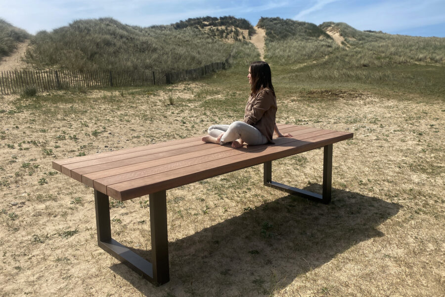 Table extérieure Rivage metal bois