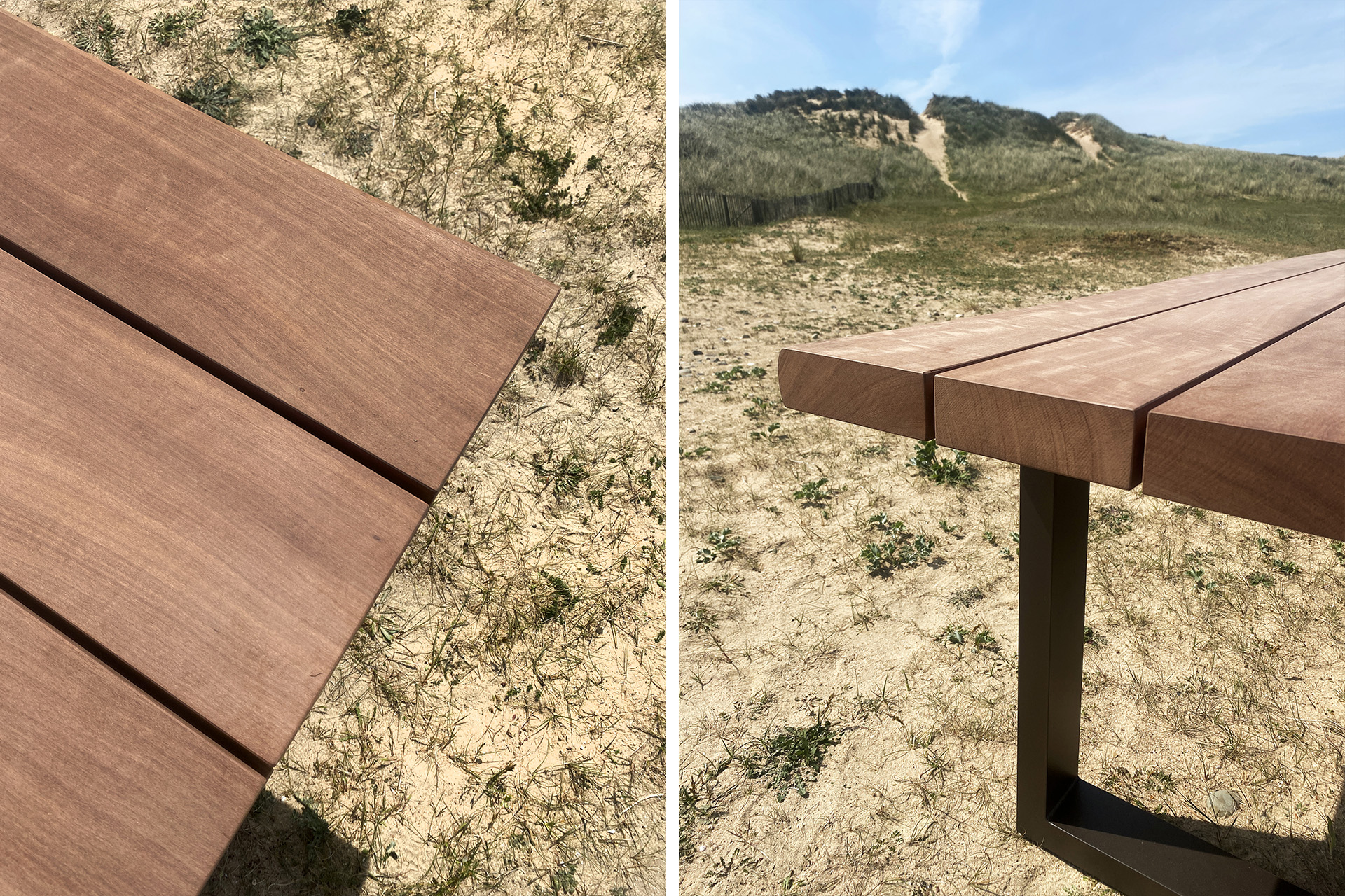 Table extérieure Rivage metal bois