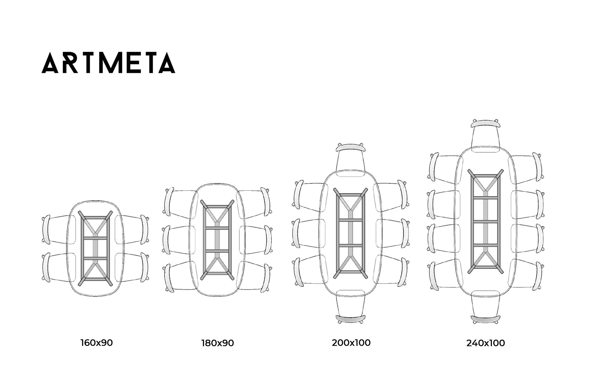 tailles de tables céramique DEKTON PAPILLON superellipse