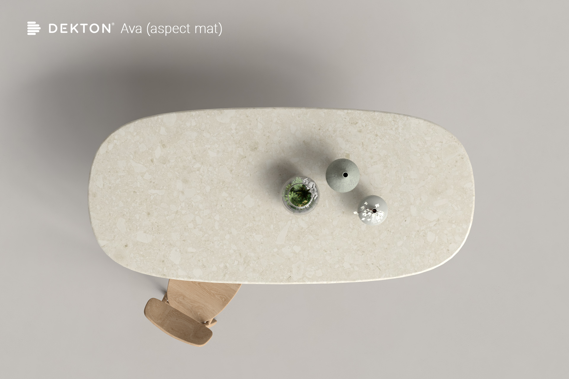 Plateau de table à manger céramique DEKTON AVA
