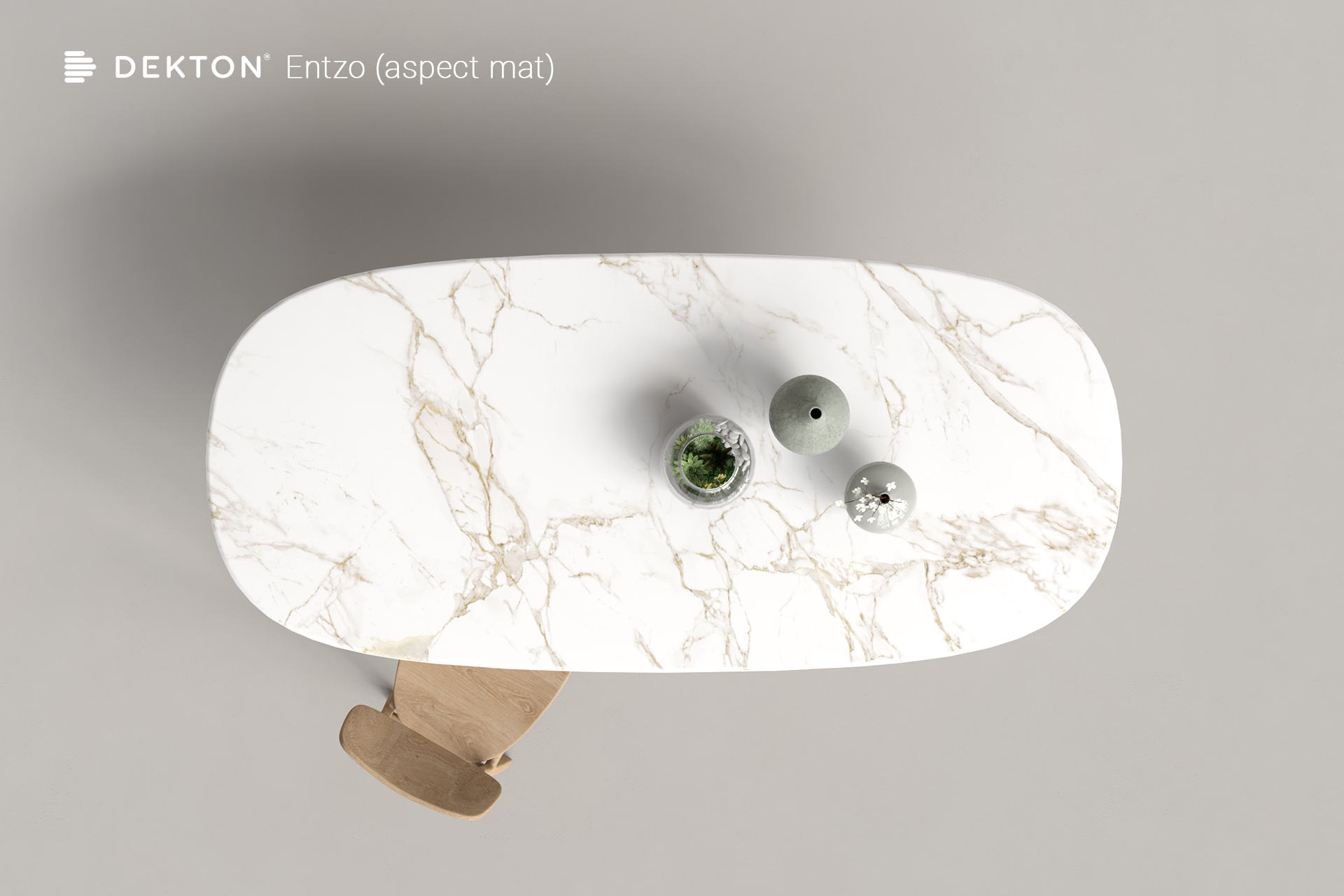 Plateau de table à manger céramique DEKTON ENTZO