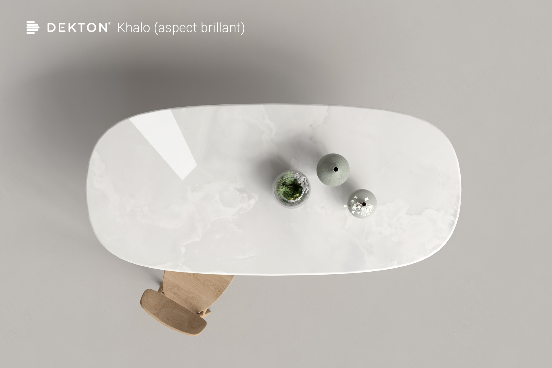 Plateau de table à manger céramique DEKTON HELENA
