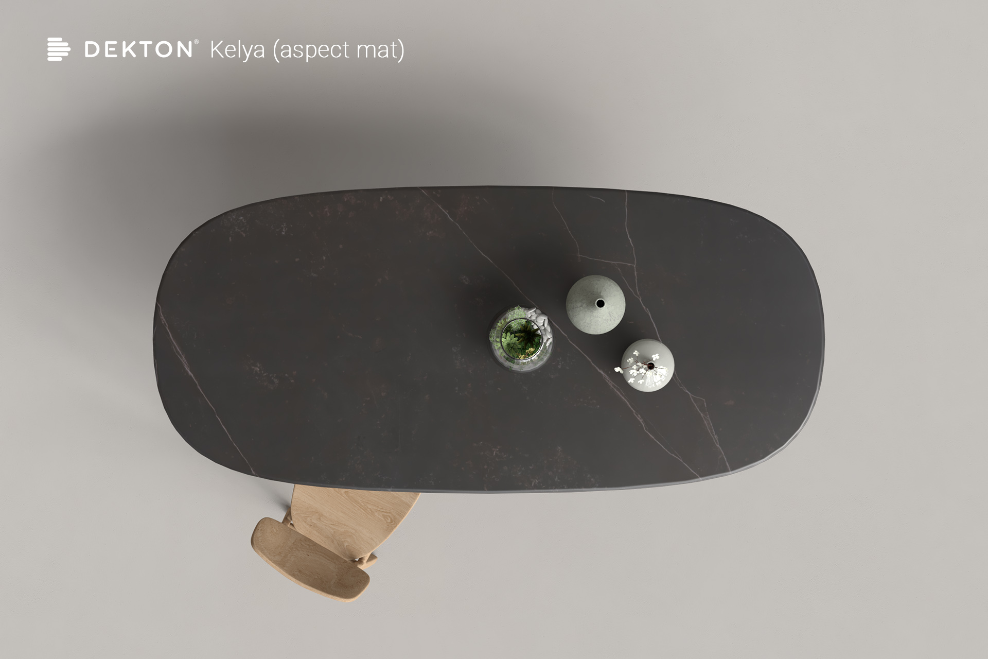 Plateau de table à manger céramique DEKTON KELYA