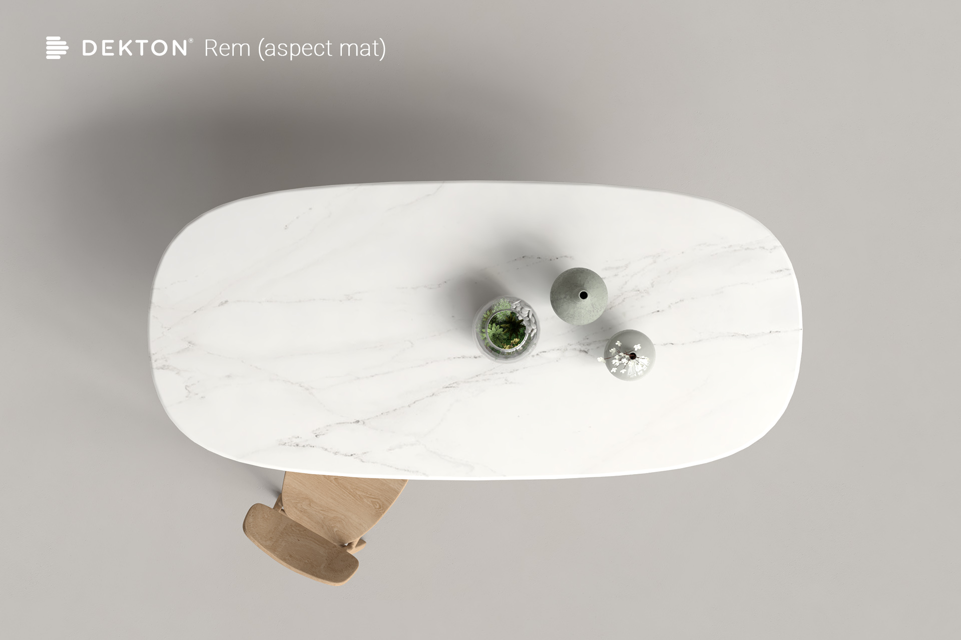 Plateau de table à manger céramique DEKTON REM