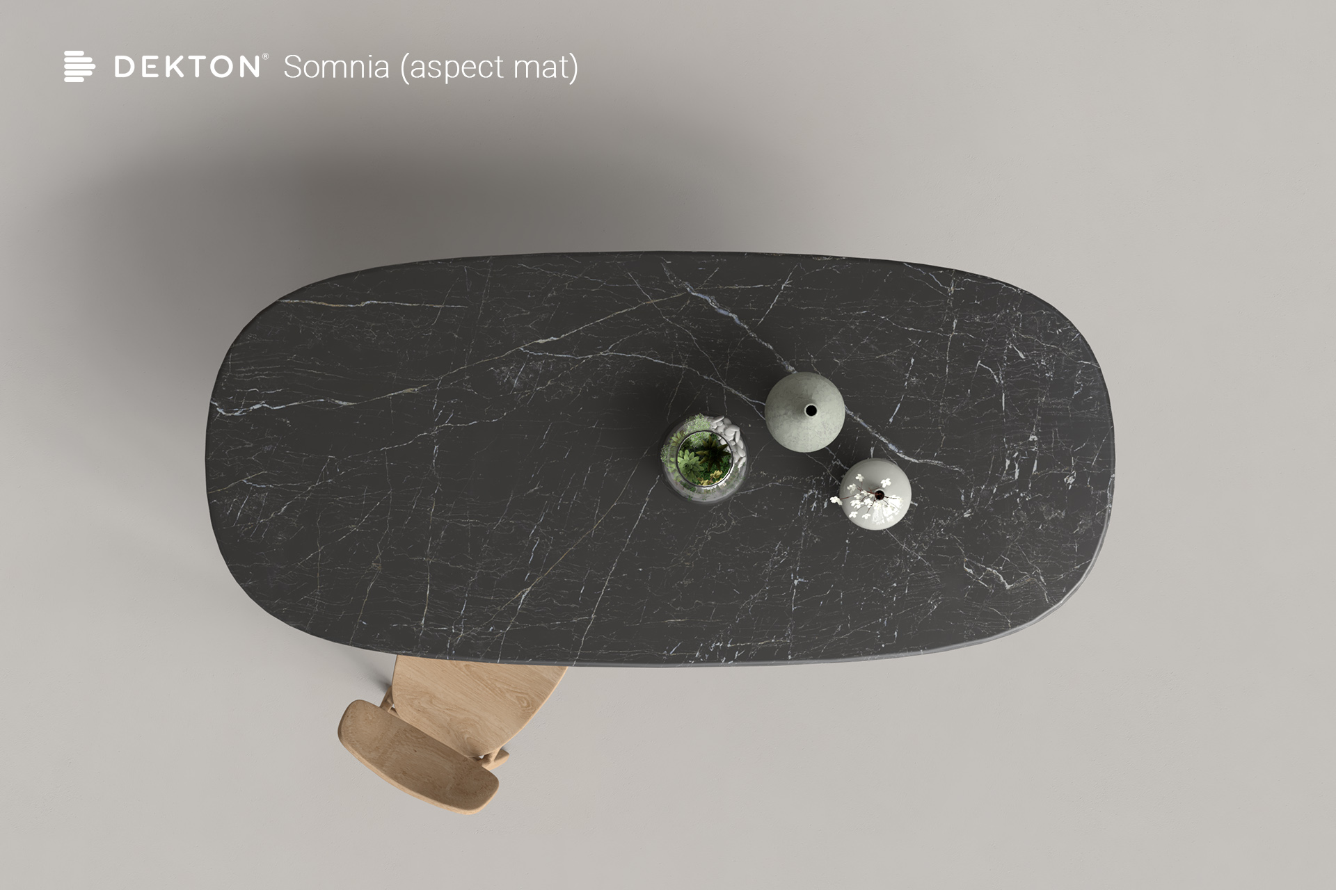 Plateau de table à manger céramique DEKTON SOMNIA