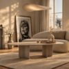 Table basse Corolle Dekton forme oblong détail