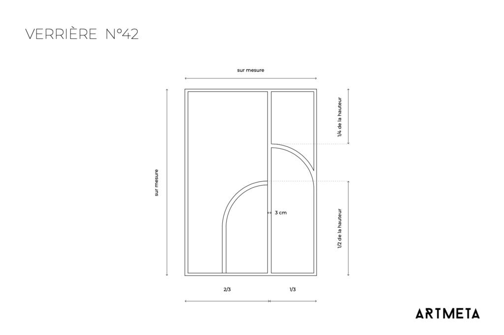 Verrière avec courbes N°42