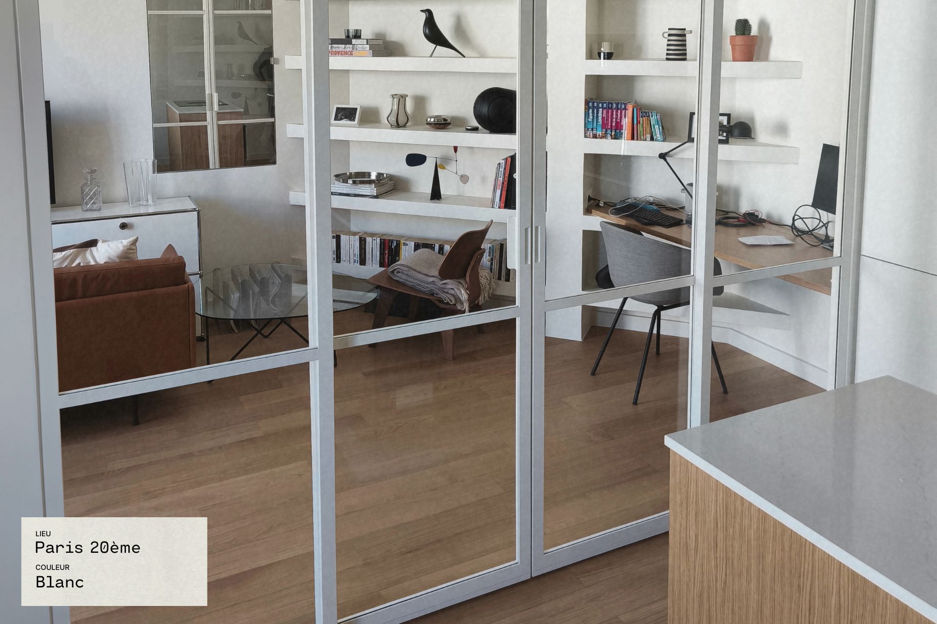 verrière blanche bureau paris porte coulissante