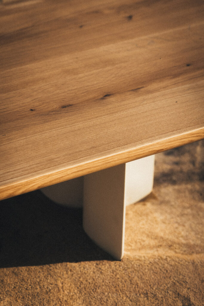Table basse acier bois massif