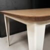 1790757432048 Table comtesse plaquage bois chêne pieds acier ivoire