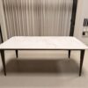 Table à manger Comtesse Dekton Entzo pieds en acier couleur bronze