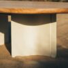 Table basse Corolle en acier et bois massif
