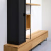 Meuble tv Vitrine 270 cm acier et bois massif