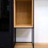 Meuble tv Vitrine 270 cm acier et bois massif