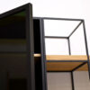 Meuble tv Vitrine 270 cm acier et bois massif