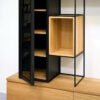 Meuble tv Vitrine 270 cm acier et bois massif