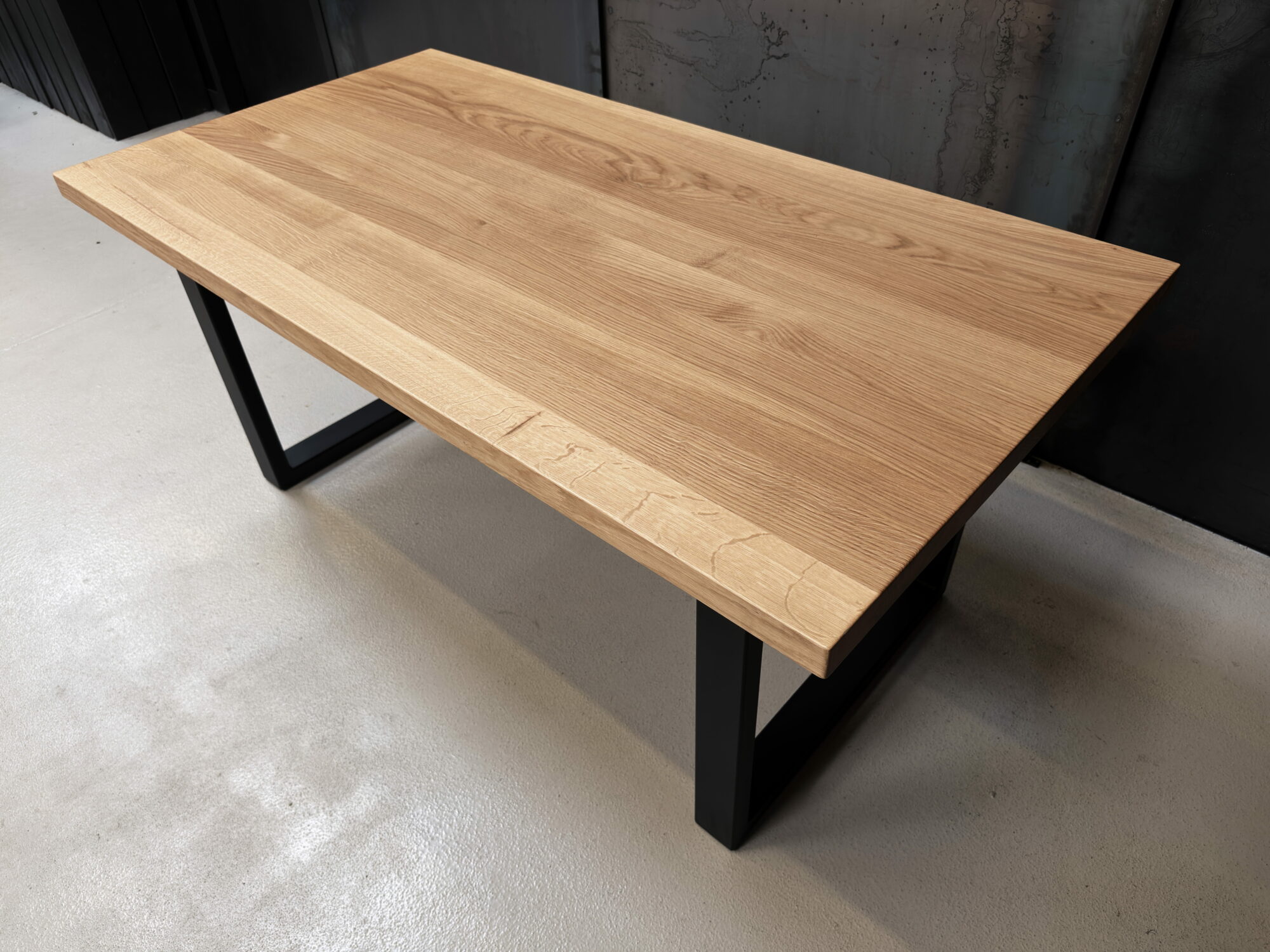 Table pieds U acier et bois massif 5 Table pieds U acier et bois massif