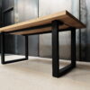 Table pieds U acier et bois massif 6 Table pieds U acier et bois massif