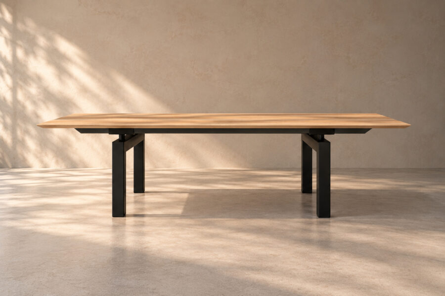 Table MECANO bois massif pieds acier